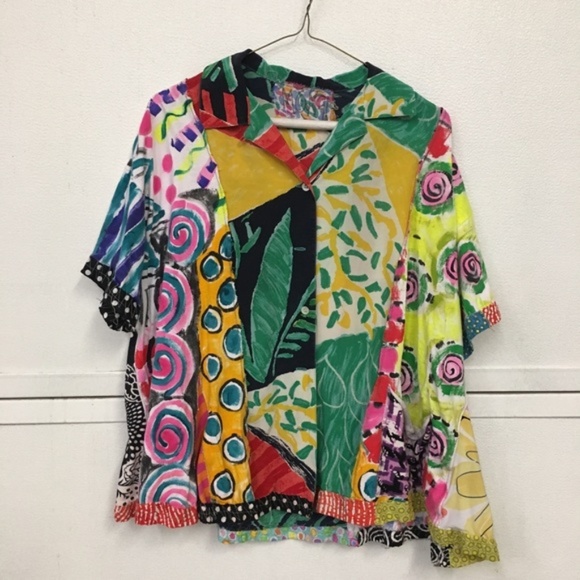 Mona Recycled Fabric Hand-painted Blouse - Picture 1 of 7